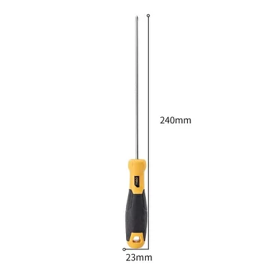 Крестовая отвертка Deli DL633150 PH0x150мм Материал: CR-V. Двухкомпонентная ручка. Хромированная.