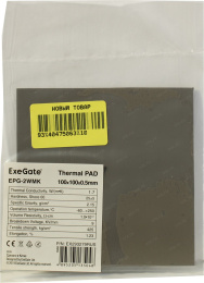 Термопрокладка ExeGate EPG-2WMK 100x100x0.5 mm, 1,7 Вт/ м•К , теплопроводящая клейкая двухсторонняя EX293279RUS