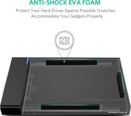 Бокс внешний для жесткого диска Ugreen US221 (30847) 2.5 Inch Hard Drive Box с кабелем USB 3.0. Длина кабеля: 30 см. Цвет: черный 30847_