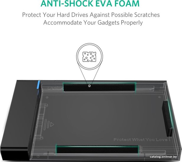 Бокс внешний для жесткого диска Ugreen US221 (30847) 2.5 Inch Hard Drive Box с кабелем USB 3.0. Длина кабеля: 30 см. Цвет: черный 30847_