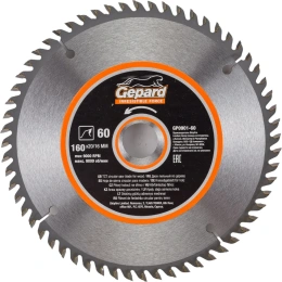Диск пильный 160x20/16 мм, 60 зубьев Gepard GP0901-60