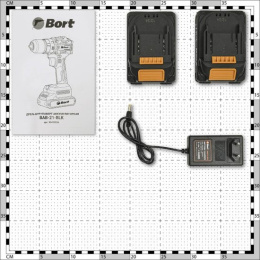 Аккумуляторная дрель-шуруповерт BORT BAB-21-BLK 93413526 { 21 В, 1.5 Ач, Li-lon, 2 Акб }