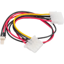 Cablexpert Кабель-разветвитель питания Molex Molex 4pin M /Molex 4pin F +FAN 3pin,12V,медь,15 см,пак CC-PSU-5