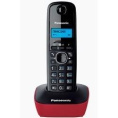 Радиотелефон Panasonic KX-TG1611RUR база + трубка, АОН, CallerID, экран монохромный, клавиатура без подсветки, цвет черный/красный