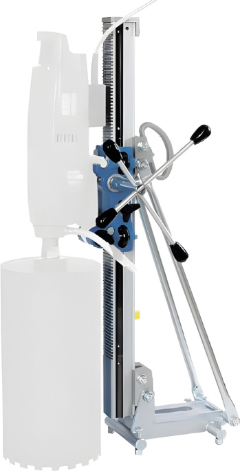 Станина Tyrolit Premium DRA400 10987600 для DME32MW, изменяемый угол: 90-45°, двухскоростной редуктор: 1:1 и 1:3.5, высота коронки: до 746мм, регулируемые опоры, 1 транспортировочная ручка, регулируемые и сменные роликовые направляющие