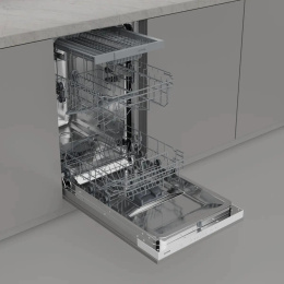 Встраиваемая посудомоечная машина Gorenje GV523E10WE,  узкая, ширина 44.8см, полновстраиваемая, загрузка 11 комплектов, серебристый