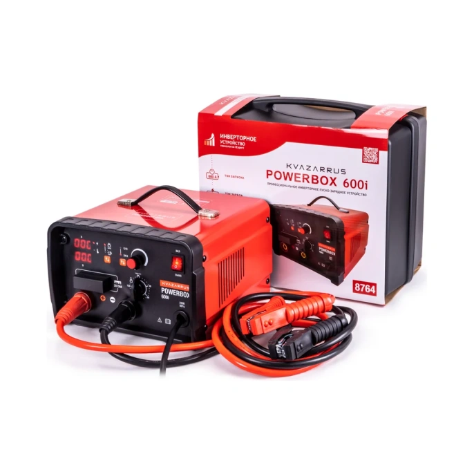 Инверторное пуско-зарядное устройство KVAZARRUS powerbox 600i, таймер, пластиковый кейс 8764