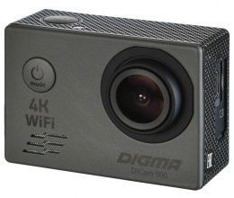 Экшн-камера DIGMA DiCam 300 4K,  WiFi,  серый [dc300]