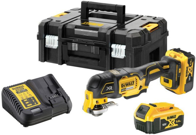 Реноватор DeWalt DCS356P2 DCS356P2-QW пиление, резка, шлифование, шабрение, питание: аккумулятор, 12 В, 5 А·ч, регулировка скорости, оборотов холостого хода: от 15000 до 20000 об/мин, диаметр
