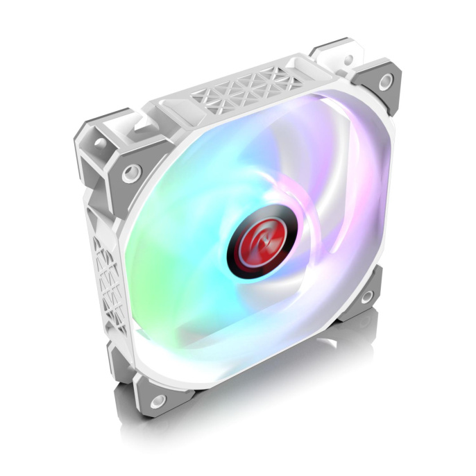 Вентилятор корпусный/ Case Cooler Raijintek AGERAS 12 ARGB-1 120x120x25mm, 4-pin PWM, 67.38CFM, 33dBA, 2200RPM, White