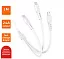 Кабель USB (M)-LIGHTNING/ MICROUSB 3IN1 WHITE 1M GOPOWER