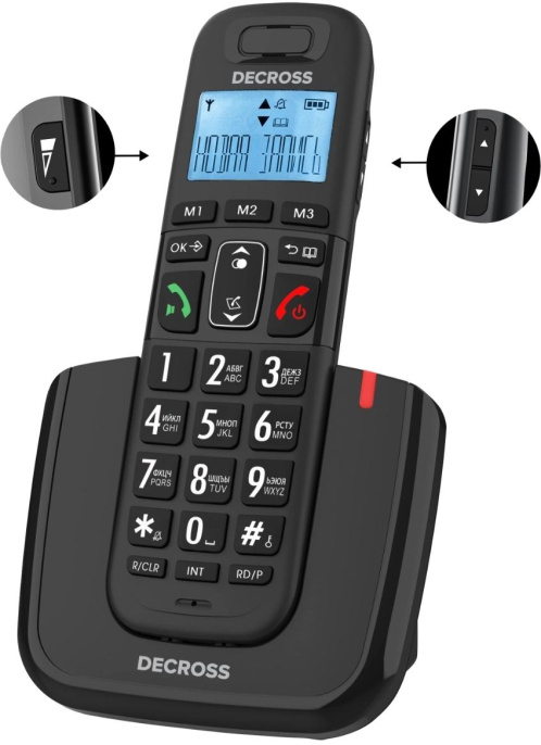 Р/Телефон Dect Decross DC1013 черный АОН