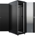 Шкаф серверный NTSS Премиум NTSS-R42U80100GS-BL напольный 42U 800x1000мм пер.дв.стекл металл 900кг черный 910мм 160кг 1987мм IP20 сталь