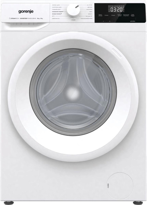 Стиральная машина Gorenje W3D2A854ADS/R, с фронтальной загрузкой, 8кг, 1400об/мин, с паром, с сушкой, инверторная