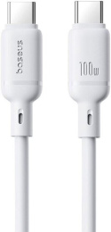 Кабель Baseus P10377704213-01 Silky Series Fast Charging Cable Type-C to Type-C 100W 2m Moon White