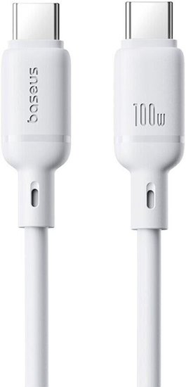 Кабель Baseus P10377704213-01 Silky Series Fast Charging Cable Type-C to Type-C 100W 2m Moon White