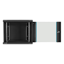 Шкаф телекоммуникационный 19" настенный 9U ExeGate EC-WM-9U.450.G.BLACK (19”, 9U, 600x450x500mm (ШхГхВ), передняя дверь закаленное стекло, съемные боковые панели, пыле- и влагозащита IP23, черный RAL 9004) EX298607RUS