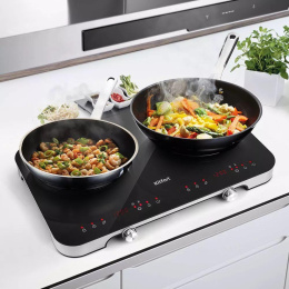 Плита Индукционная Kitfort КТ-149 черный/серебристый стеклокерамика настольная