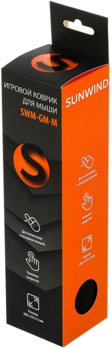 Коврик для мыши SunWind Gaming SWM-GM-M (S) черный/рисунок, нейлоновая ткань, 280х225х3мм