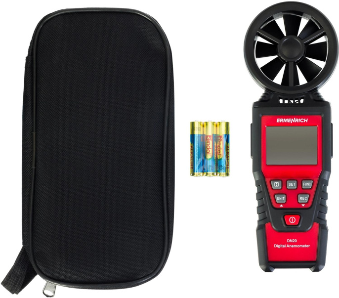 Анемометр-термометр Ermenrich Seek DN20 портативный крыльчатый красный/черный 82972