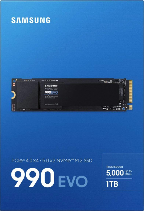 Накопитель SSD Samsung PCIe 4.0 x4 1TB MZ-V9E1T0B/AM 990 EVO M.2 2280