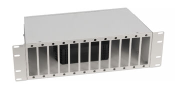 Cabeus FO-CS-19-12FP-GY Кросс бокс оптический 19" 3U на 12 адаптерных панелей, цвет серый
