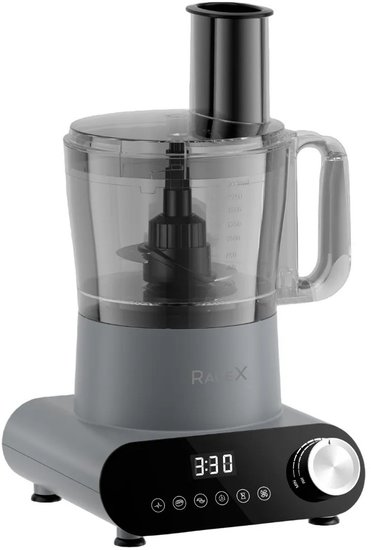 Кухонный комбайн RAGEX R111-200 6 в 1, 2.5 литра, 11 скоростей, 1200 Вт, темно-серый