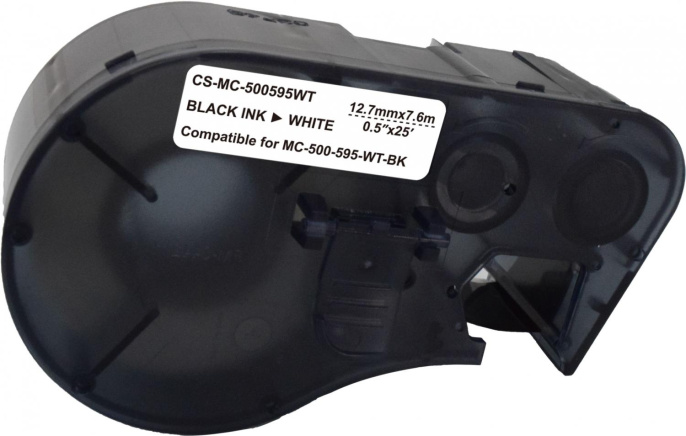 Картридж Cactus CS-MC-500595WT, 12.7мм,  черный шрифт, белый фон,  7.6м ( CS-MC-500595WT