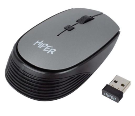 Мышь HIPER беспроводная HOMW-081 {1600dpi, серый, USB, 4кнп}