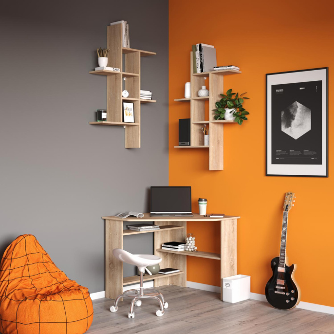 Стол компьютерный Сокол КСТ-02, ЛДСП, дуб сонома