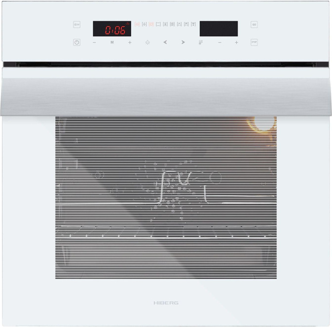 Духовой шкаф электрический HIBERG VM 6192 W,  67л,  дверца с 3 стеклами,  белый