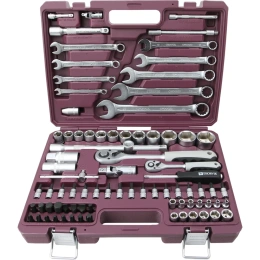Универсальный набор инструмента THORVIK TS082 1/4", 1/2DR, 82 предмета 054007