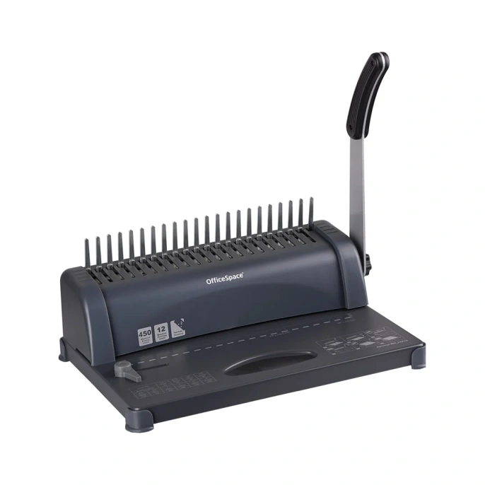 Брошюровщик для пластиковых пружин OfficeSpace BM124 Perfect bind пробивает 12 листов, сшивает 450 листов BM_26816