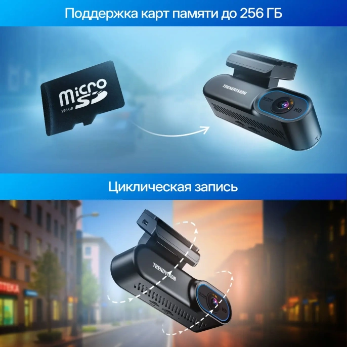 Видеорегистратор TrendVision Online Sky 4G Dual черный 2Mpix 1080x1920 1080p 150гр. GPS HI3516CV610