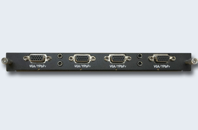 TNTV/TNT MMS-4O-VGA Карта интерфейсная, VGA+AUDIO, 4 внешних выодных порта: HD-DB15, интегрированный конвертер видеоразрешений/scaler;для коммутаторов серии MMS-xxxxIPB