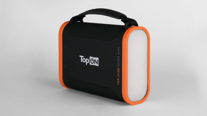 Электростанция портативная TopON TOP-X100 96000mAh 3A QC3.0 3xUSB черный/оранжевый (чехол в комплект