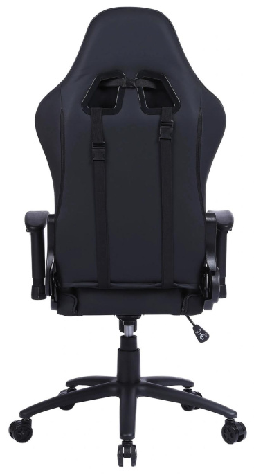 Кресло игровое Cactus CS-CHR-030BL, экокожа, до 120кг, регулируемые 2D подлокотники,  черный