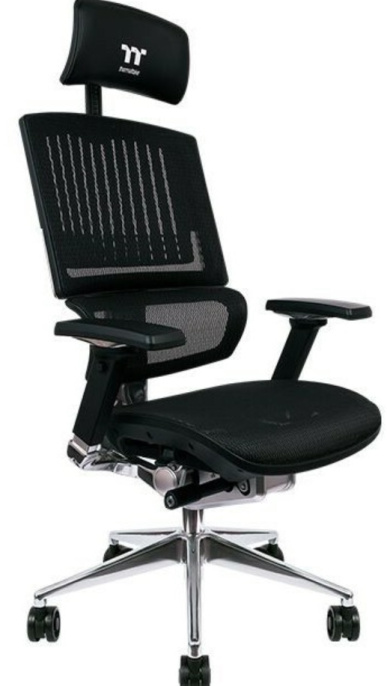 Офисное кресло Thermaltake Cyberchair E500 Black GGC-EG5-BBLFDM-01 для руководителя, механизм мультиблок, максимальная нагрузка 150 кг