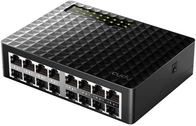 Коммутатор CUDY 16-Port 10/100 Mbps Metal Switch 16-Port 10/100 Mbps Switch, 16 10/100 Mbps RJ45 Ports, Switch/VLAN/Extend working mode DIP switch, Rack-mountable Steel Case, Power Saving, Plug & Play, Rack-Mount kits included FS1016