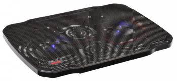 Подставка для ноутбука Buro BU-LCP156-B208, 15.6", 355х260х21 мм, 2хUSB, вентиляторы 2 х 80 мм, 560г, черный