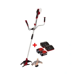 Коса аккумуляторная Einhell PXC AGILLO 36/255, 2x18В,BL, нож+леска, велосипедная рукоятка + 2 аккумулятора 5.2 Ач + ЗУ 2x3А 3411320SET