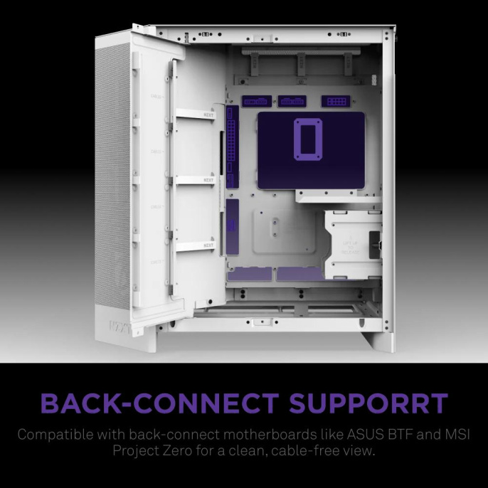 Корпус без блока питания Case NZXT H9 Flow RGB+ 2025 , Midi-Tower, TG, 6x140mm RGB + 1x120mm RGB, 2xUSB-A 3.2 + 1xUSB-C 3.2, E-ATX, ATX, mATX, mITX White (CM-H92FW-P1)