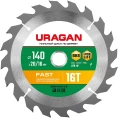 Диск пильный по дереву URAGAN Fast 140x20/16 мм, 16Т 36800-140-20-16_z01
