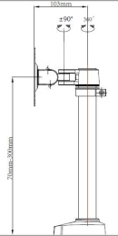 Кронштейн для мониторов ЖК Buro M3, до 27", до 9кг, крепление к столешнице, поворот и наклон, черный