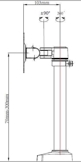 Кронштейн для мониторов ЖК Buro M3, до 27", до 9кг, крепление к столешнице, поворот и наклон, черный