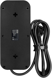 Фильтр-удлинитель PowerCom SP-08 USB03AB 3.0M, 8 розеток, черный, 16А, 4кВт, 175Дж, 3*USB, защитные шторки, защита от КЗ, перегрузки, ВЧ и импульсных помех, кабель 3x1 мм2, ШхГхВ 230х105х45 мм, вес 0.68 кг./ Surge protector PowerCom SP-08 USB03AB 3.0M, 8