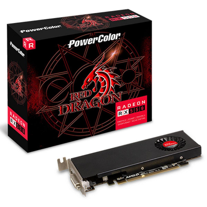 Видеокарта PowerColor RX550 Red Dragon 2GB GDDR5 64bit DVI-D HDMI 1FAN RTL AXRX 550 2GBD5-HLE