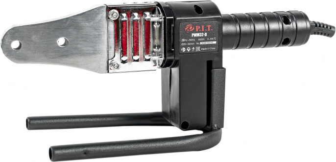 Аппарат для сварки труб ПВХ P.I.T. PWM32-D 800 Вт, вид нагревателя: мечевидный, максимальная температура: 300 °C, термостат, сменные насадки: 20 мм/25 мм/32 мм, кейс