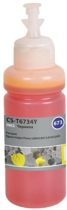 Чернила Cactus CS-T6734Y 673, для Epson, 70мл, желтый