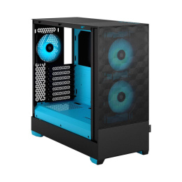 Корпус Case Fractal Design Pop Air RGB Cyan Core TG Clear Tint, Midi-Tower, 3x120mm RGB, 2xUSB-A 3.2 ATX, mATX, mITX Black/Cyan FD-C-POR1A-02
